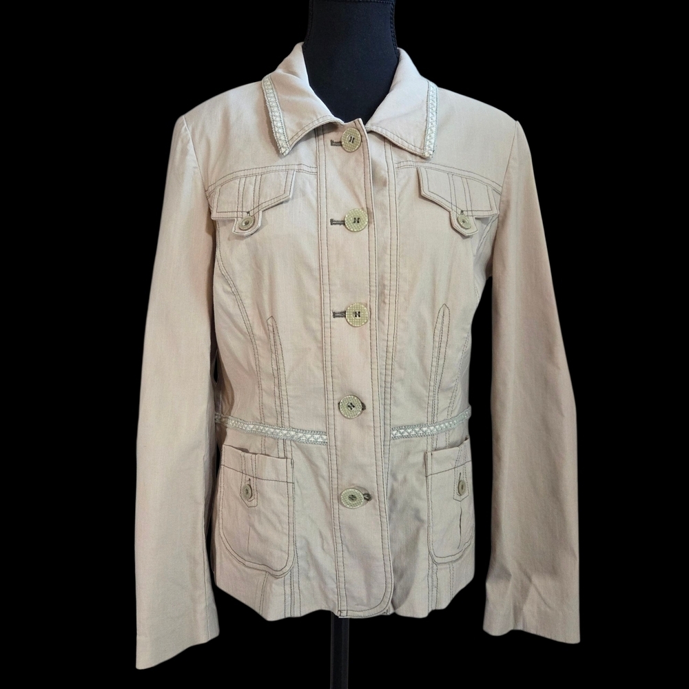 Lana Lee Elegant Tan Utility Jacket Size 12
